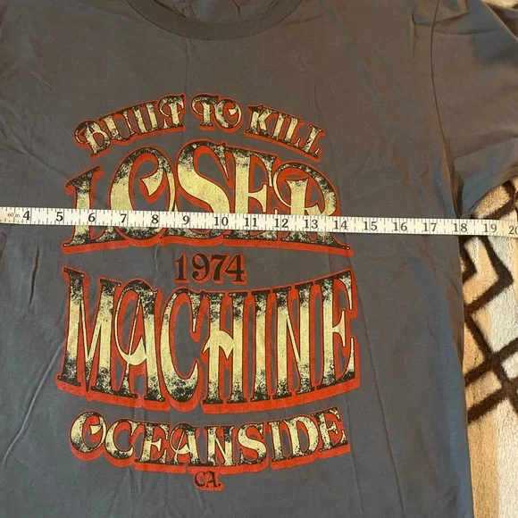 LOSER  MACHINE COMPANY- Gray Graphic T-Shirt/Unisex/Large. - Picture 3 of 4